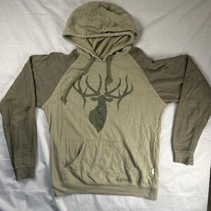 Kings Camo Hoodie Deer Antler Graphic Raglan Sleeve Pullover Mens M